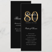 Programme élégant pour 80e anniversaire Or Noir Me (Devant / Derrière)