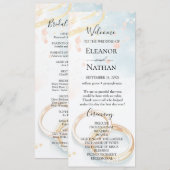 Programme élégant printemps bagues d'or Mariage (Devant / Derrière)