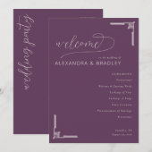 Programme Elegant Purple Geometric Lines (Devant / Derrière)