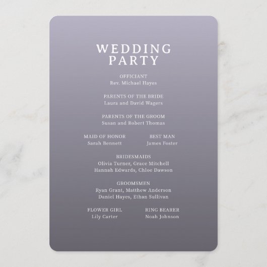 Programme Elegant Purple Wedding Ceremony Template (Dos)
