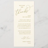 Programme Elegant Reception "Welcome and Thanks" Guest Card (Devant)
