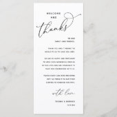 Programme Elegant Reception "Welcome and Thanks" Guest Card (Devant)
