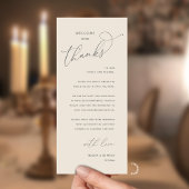 Programme Elegant Reception "Welcome and Thanks" Guest Card