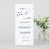Programme Elegant Reception "Welcome and Thanks" Guest Card (Debout devant)