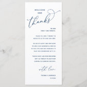 Programme Elegant Reception "Welcome and Thanks" Guest Card (Devant)