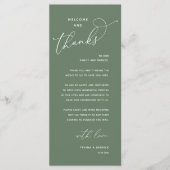 Programme Elegant Reception "Welcome and Thanks" Guest Card (Devant)
