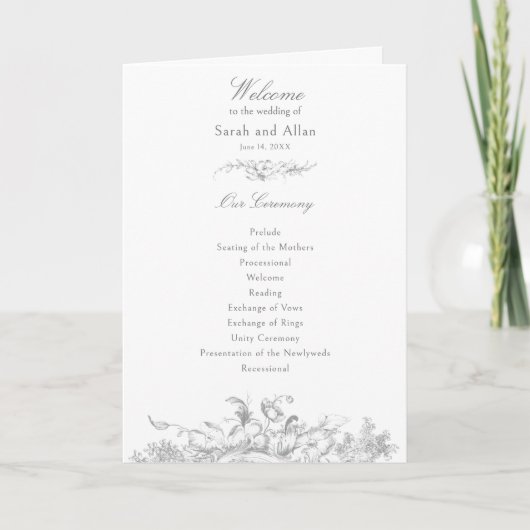 Programme Élégant Rococo Floral Français (Devant)