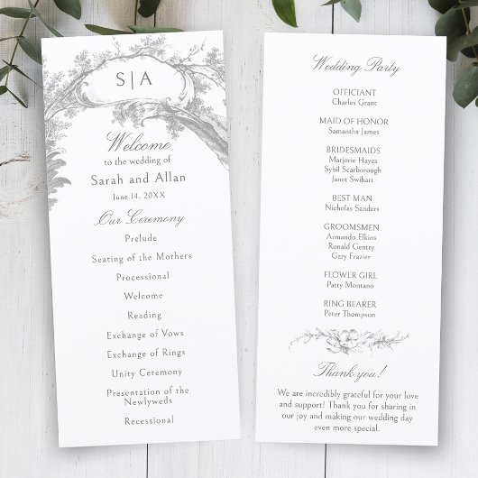 Programme Élégant Rococo Floral Français