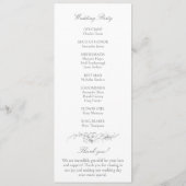 Programme Élégant Rococo Floral Français (Dos)