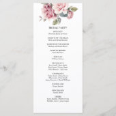 Programme Élégant Romantique Mariage Rose Rose Moderne Chic (Dos)