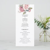 Programme Élégant Romantique Mariage Rose Rose Moderne Chic (Debout devant)