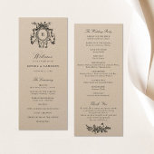 Programme Élégant Rose Crest Kraft Mariage papier