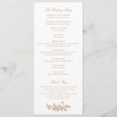 Programme Élégant Rose Crest Vintage Mariage or (Dos)