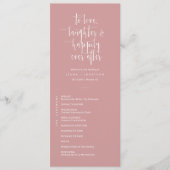 Programme Élégant rose Dusty minimal QR Code Mariage plat (Devant)