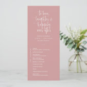 Programme Élégant rose Dusty minimal QR Code Mariage plat (Debout devant)