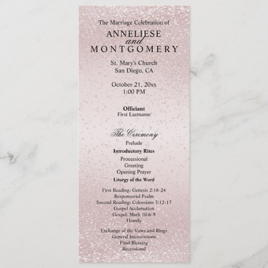 Programme Elegant Rose Glitter - Program (Devant)