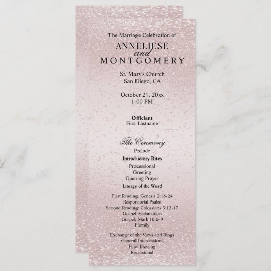 Programme Elegant Rose Glitter  -  Program (Devant / Derrière)