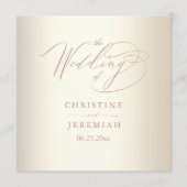 Programme Élégant Rose Gold Script Mariage brillant Champagn (Devant)