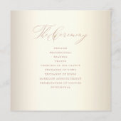 Programme Élégant Rose Gold Script Mariage brillant Champagn (Dos)