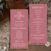 Programme Elegant Rose Gold Typography Wedding Program