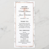 Programme Elégant Rose or cuivre marbre palmier Mariage  (Devant)