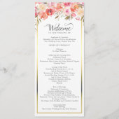 Programme Élégant rose Peach Floral Mariage (Devant)