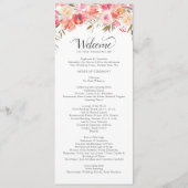 Programme Élégant rose Peach Floral Mariage (Devant)