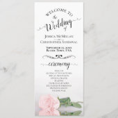 Programme Élégant rose rose rose pâle Mariage romantique sim (Devant)