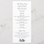 Programme Élégant Rose Vintage Crest Mariage (Dos)