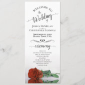 Programme Elégant rouille orange Rose simple Mariage romanti (Devant)