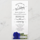 Programme Elégant Royal Blue ou Rose Cobalt Mariage romantiq (Devant)