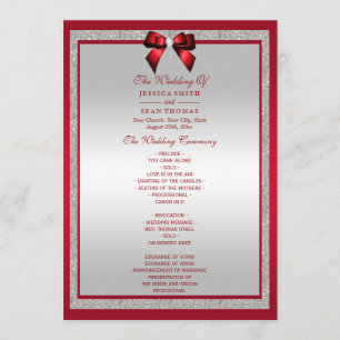 Programme Elégant Ruby Red & Silver Parties scintillant Mari