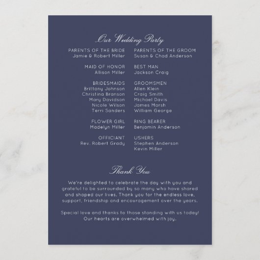 Programme Élégant Rustique moderne Mariage Fleur sauvage (Dos)