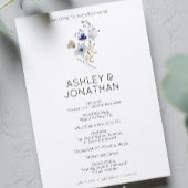 Programme Élégant Rustique moderne Mariage Fleur sauvage