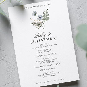 Programme Élégant Rustique moderne Mariage Fleur sauvage