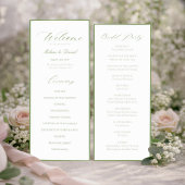 Programme Elegant Sage Green Botanical Wedding