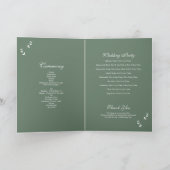 Programme Elégant Sage Green Script Mariage Commande de serv (Intérieur)