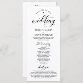 Programme Élégant script Black Classy, Cérémonie Mariage (Devant / Derrière)