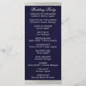 Programme Élégant script et ruban - Mariage bleu/argent de l (Dos)