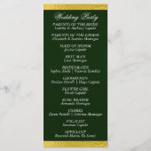 Programme Élégant script et ruban - Mariage Emerald/Gold (Dos)