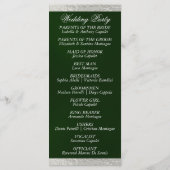 Programme Élégant script et ruban - Mariage Emerald/Silver (Dos)