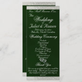 Programme Élégant script et ruban - Mariage Emerald/Silver (Devant / Derrière)