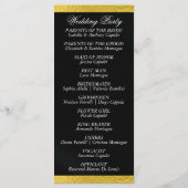 Programme Élégant script et ruban - Mariage noir/or (Dos)