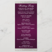 Programme Élégant script et ruban - Mariage violet/argenté (Dos)