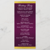 Programme Élégant script et ruban - Mariage violet/or (Dos)