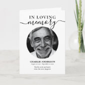 Programme Elegant Script In Loving Memory Photo Memorial (Devant)