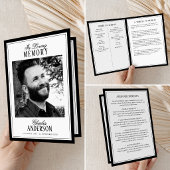 Programme Elegant Script In Loving Memory Photo Memorial