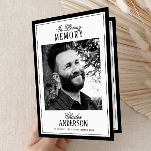 Programme Elegant Script In Loving Memory Photo Memorial