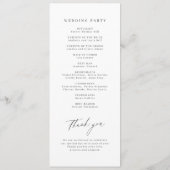 Programme Élégant script moderne minimaliste mariage (Dos)