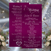 Programme Elegant Script & Monogram - Plum Wedding
